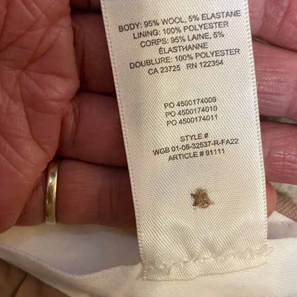 Babaton wool pleated neutral tapered pant. Sz 8 - Picture 12 of 16